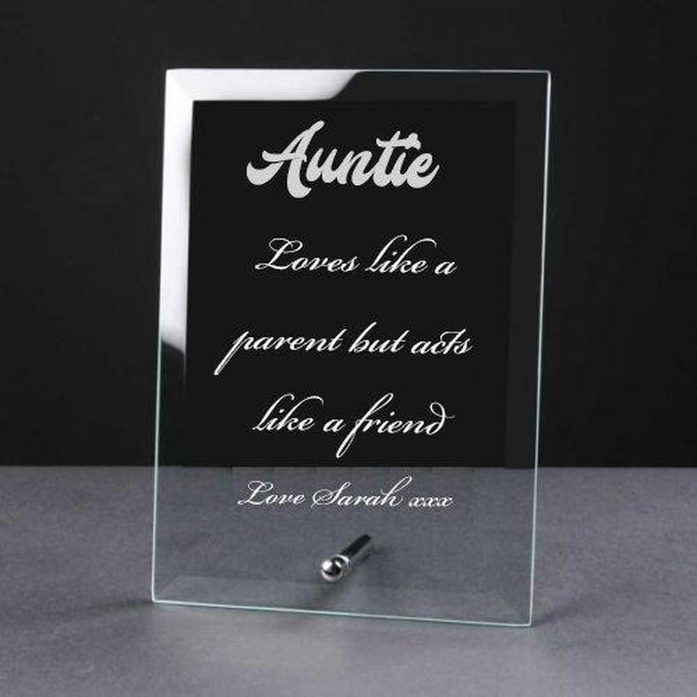 Personalised Engraved Glass Plaque Auntie Gift - ukgiftstoreonline
