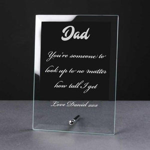 Personalised Engraved Glass Plaque Dad Gift - ukgiftstoreonline