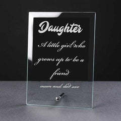 Personalised Engraved Glass Plaque Daughter Gift - ukgiftstoreonline