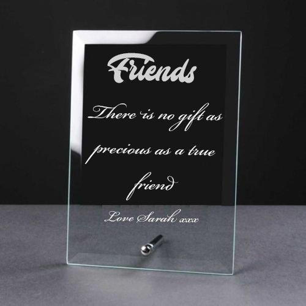 Personalised Engraved Glass Plaque Friends Gift - ukgiftstoreonline