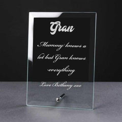 Personalised Engraved Glass Plaque Gran Gift - ukgiftstoreonline