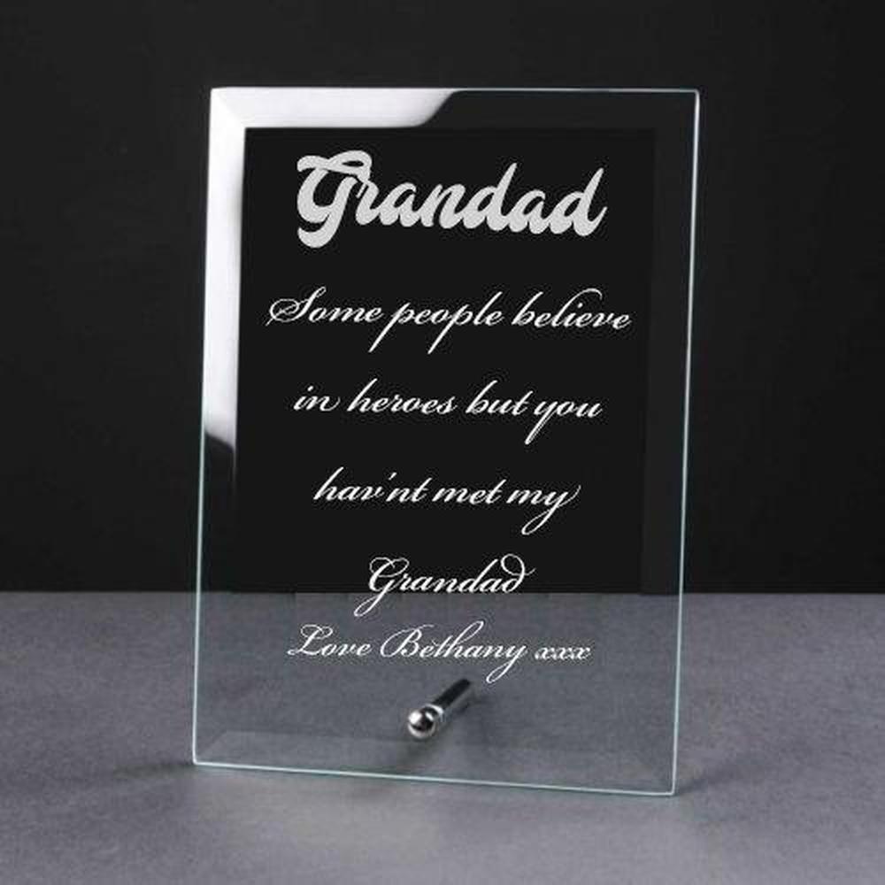 Personalised Engraved Glass Plaque Grandad Gift - ukgiftstoreonline