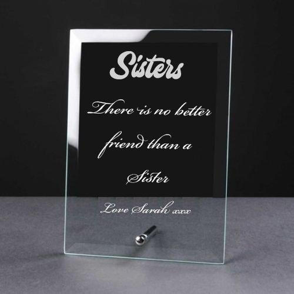 Personalised Engraved Glass Plaque Sister Gift - ukgiftstoreonline