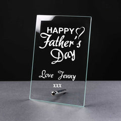 Personalised Fathers Day Gift Glass Plaque - ukgiftstoreonline