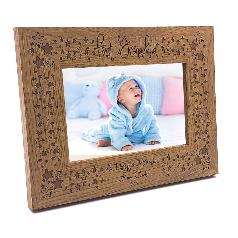 Personalised First Grandchild Wooden Photo Frame Gift - ukgiftstoreonline