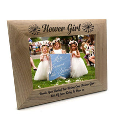Personalised Flower Girl Wooden Photo Frame Gift - ukgiftstoreonline