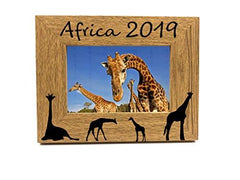 Personalised Giraffe Design Engraved Wooden Photo Frame - ukgiftstoreonline