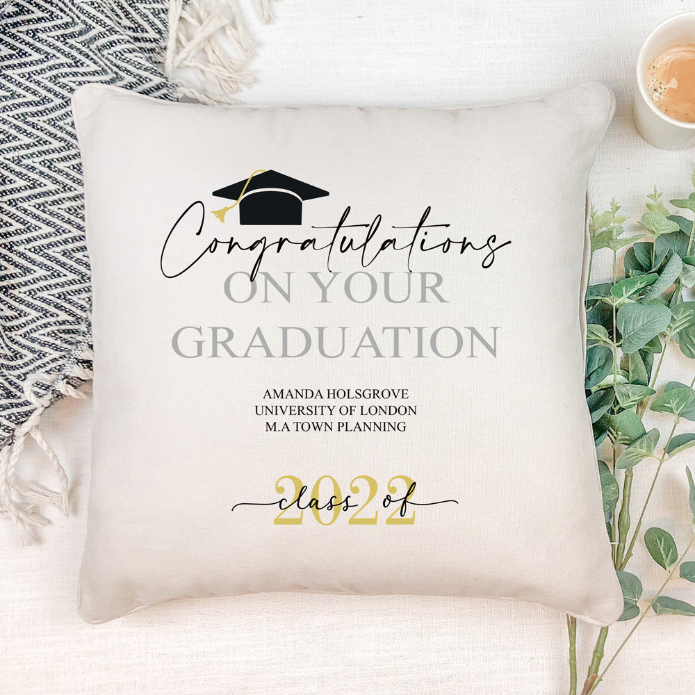 Personalised Class of Year Graduation Gift Cushion