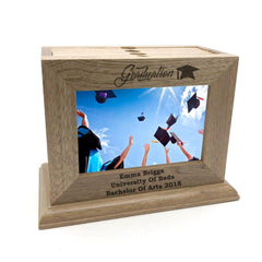Personalised Graduation Wooden Photo Box Album and 6x4 Photo Frame - ukgiftstoreonline