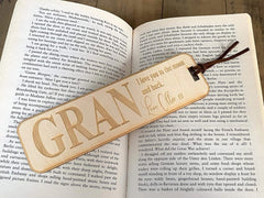 Personalised Gran Gift Wooden Bookmark with Sentiment - ukgiftstoreonline