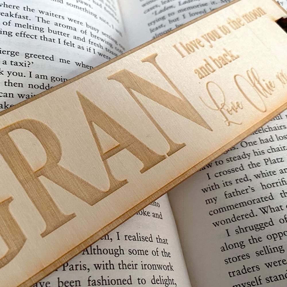 Personalised Gran Gift Wooden Bookmark with Sentiment – ukgiftstoreonline