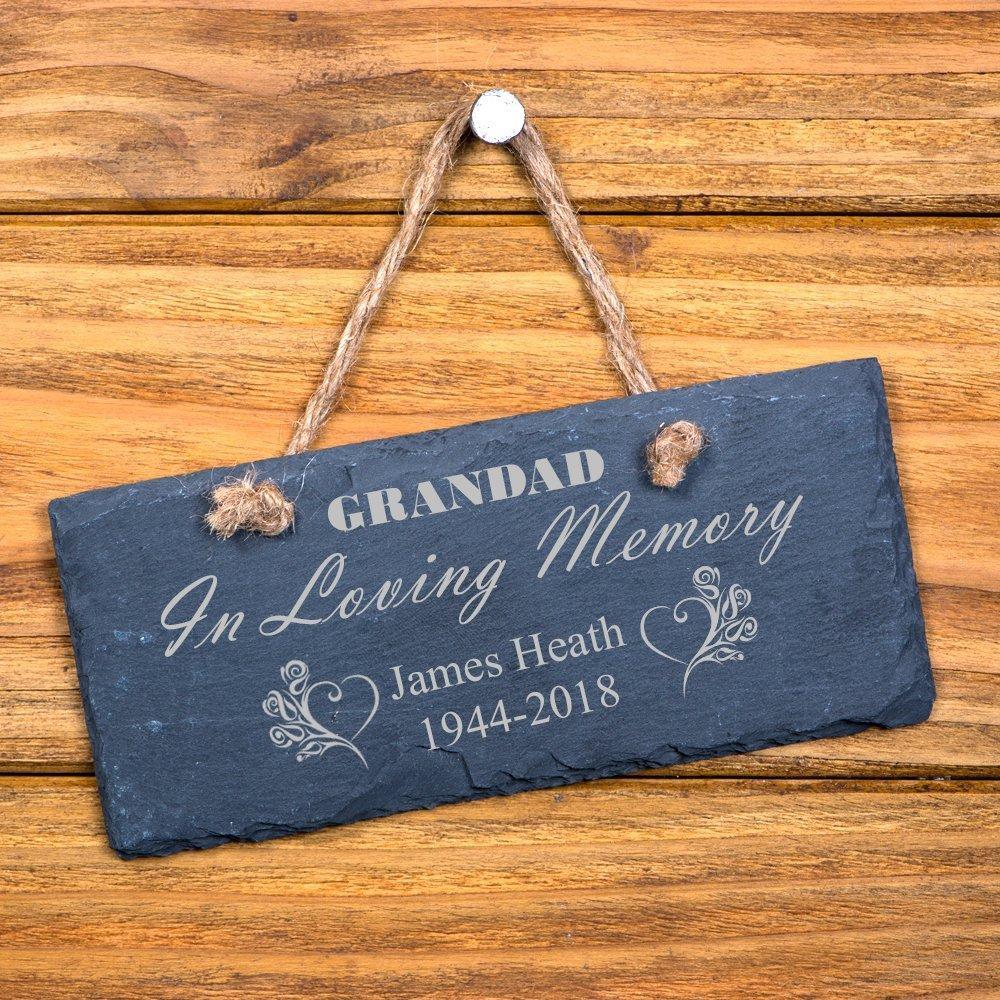 Personalised Grandad Memorial Remembrance Slate Plaque - ukgiftstoreonline