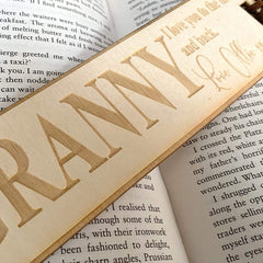 Personalised Granny Gift Wooden Bookmark with Sentiment - ukgiftstoreonline