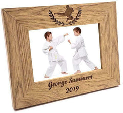 Personalised Judo Or Karate Gift Wood finish Photo Frame - ukgiftstoreonline