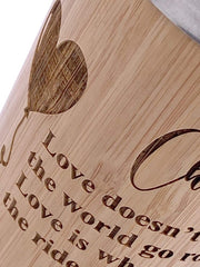 Personalised Love Themed Bamboo Insulated Travel Mug Gift - ukgiftstoreonline