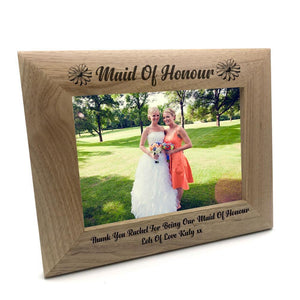 Personalised Maid Of Honour Wooden Photo Frame Gift - ukgiftstoreonline