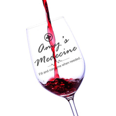Personalised Medicine Wine Glass Novelty Gift - ukgiftstoreonline