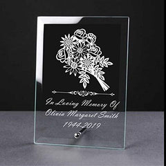 Personalised Memorial In Loving Memory Remembrance Glass Plaque - ukgiftstoreonline