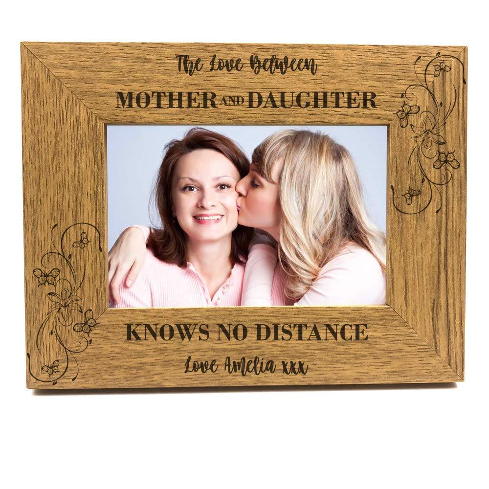 Personalised Mother & Daughter Knows No Distance Wooden Photo Frame Gift - ukgiftstoreonline