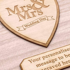 Personalised Mrs and Mrs Wooden Keepsake Memory Wedding Gift Box - ukgiftstoreonline