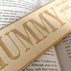 Personalised Mummy Gift Wooden Bookmark with Sentiment - ukgiftstoreonline