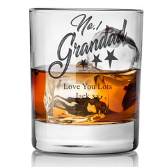 Personalised Number One Grandad Whisky Glass - ukgiftstoreonline