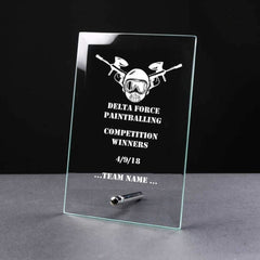Personalised Paintball Trophy Glass Plaque - ukgiftstoreonline
