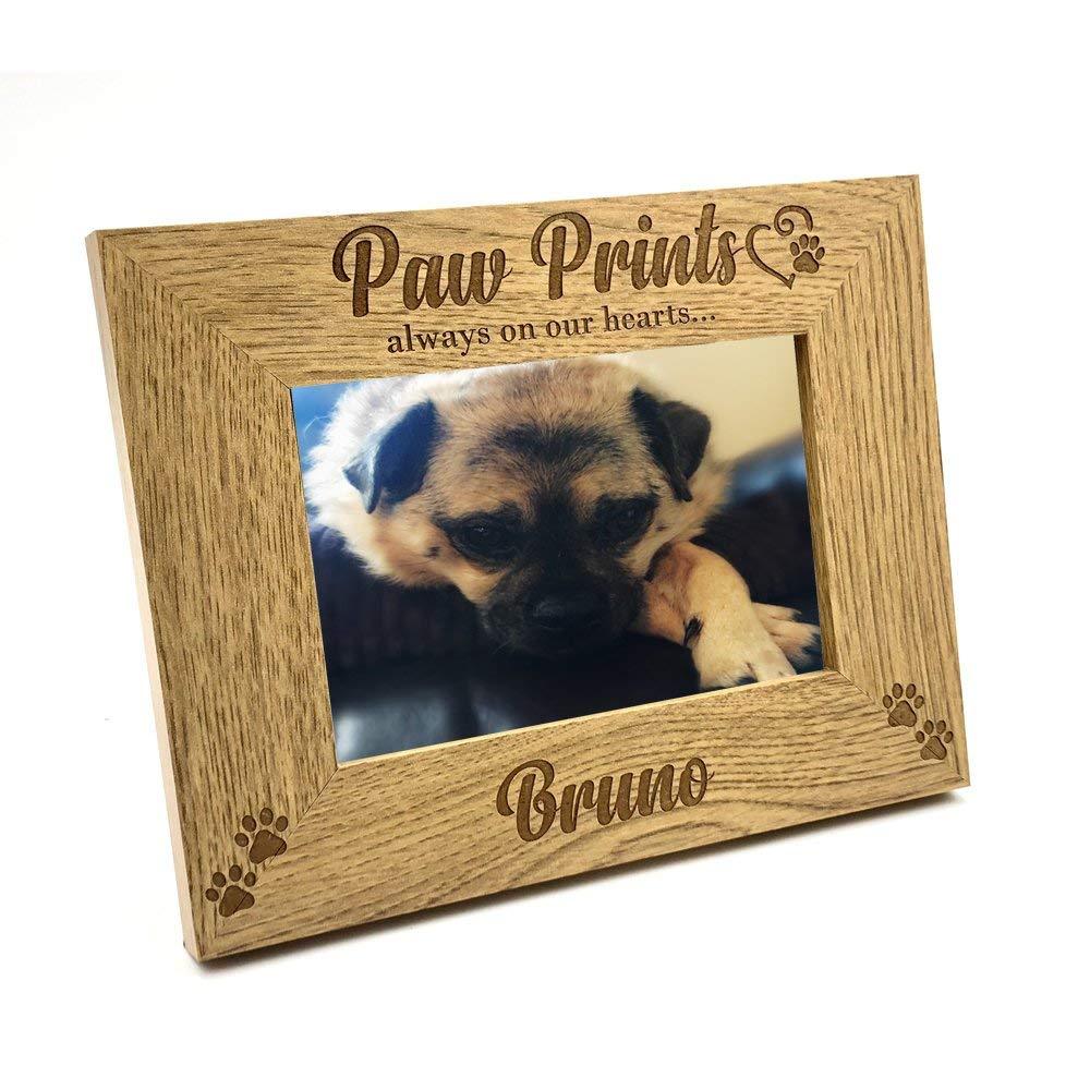 Personalised Pet Dog Photo Frame Remembrance Cat Puppy Paw Prints - ukgiftstoreonline