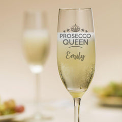 Personalised Prosecco Queen Glass - ukgiftstoreonline