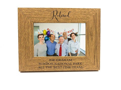 Personalised Retirement Gift Wooden finish Photo Frame - ukgiftstoreonline
