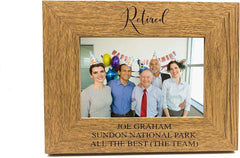 Personalised Retirement Gift Wooden finish Photo Frame - ukgiftstoreonline