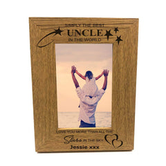 Personalised Simply The Best Uncle Portrait Wooden Photo Frame Gift - ukgiftstoreonline