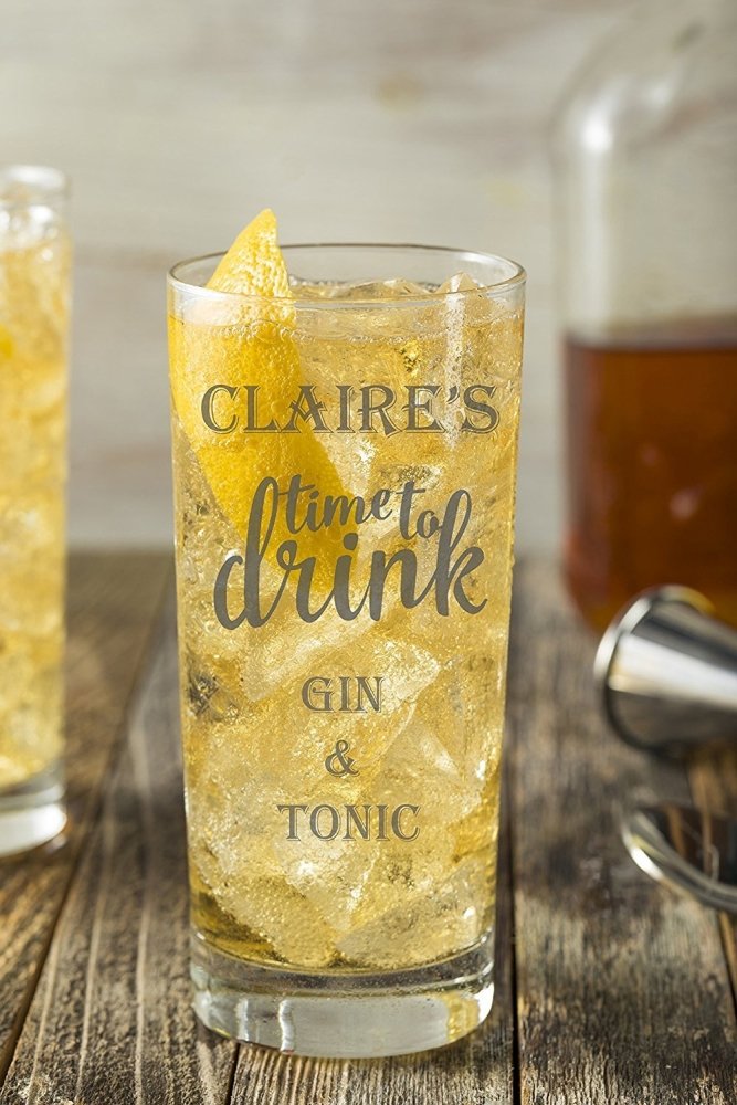 Personalised Time To Drink Highball Glass Gift For Him Or Her - ukgiftstoreonline