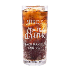 Personalised Time To Drink Highball Glass Gift For Him Or Her - ukgiftstoreonline