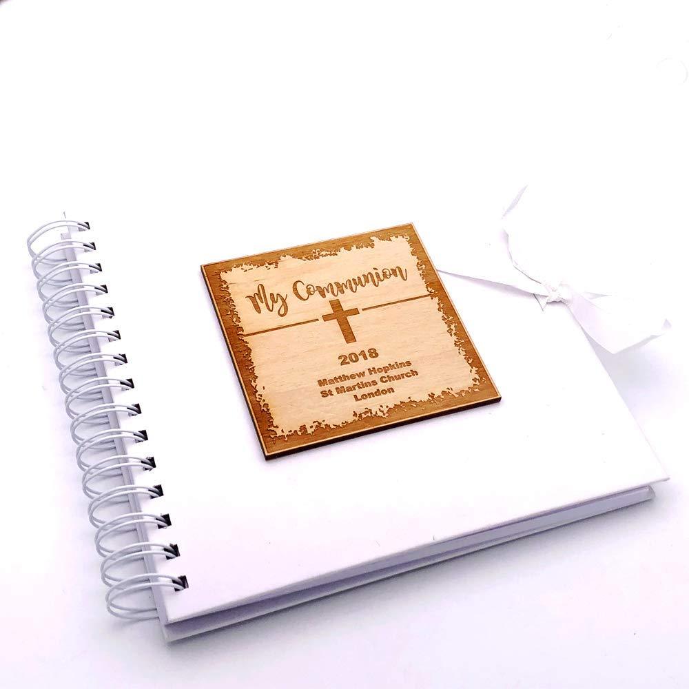 Personalised White Communion Scrapbook Photo Album or Guest Book - ukgiftstoreonline