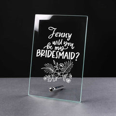 Personalised Will You Be My Bridesmaid Gift Glass Plaque - ukgiftstoreonline
