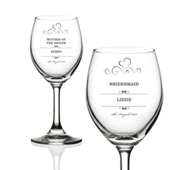 Personalised Wine Glass Wedding Favour Gift Bridesmaid Maid Honour - ukgiftstoreonline