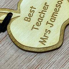 Personalised Wooden Best Teacher Gift Tag - ukgiftstoreonline