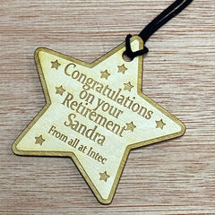 Personalised Wooden Engraved Gift Tag for Retirement - ukgiftstoreonline
