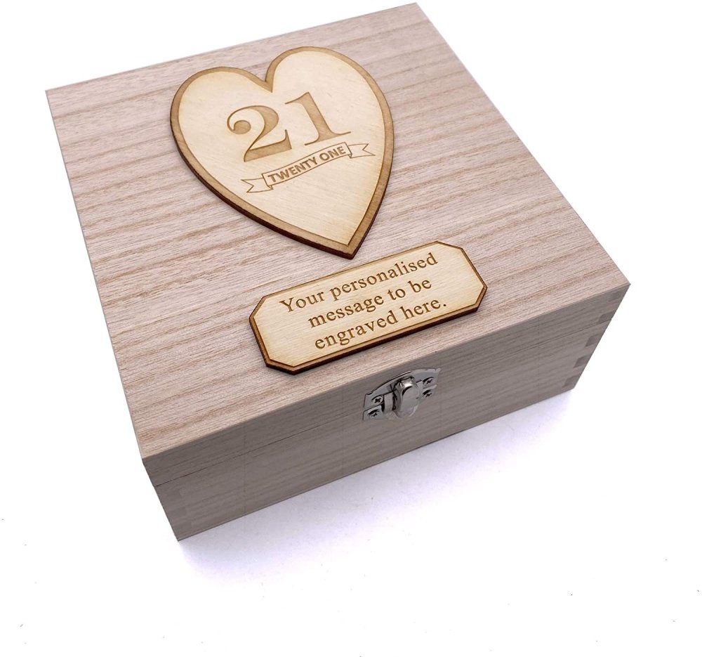 Personalised Wooden Keepsake Memory Birthday Gift Box 13th, 16th, 18th, 21st, 30th, 40th, 50th, 60th, 70th - ukgiftstoreonline