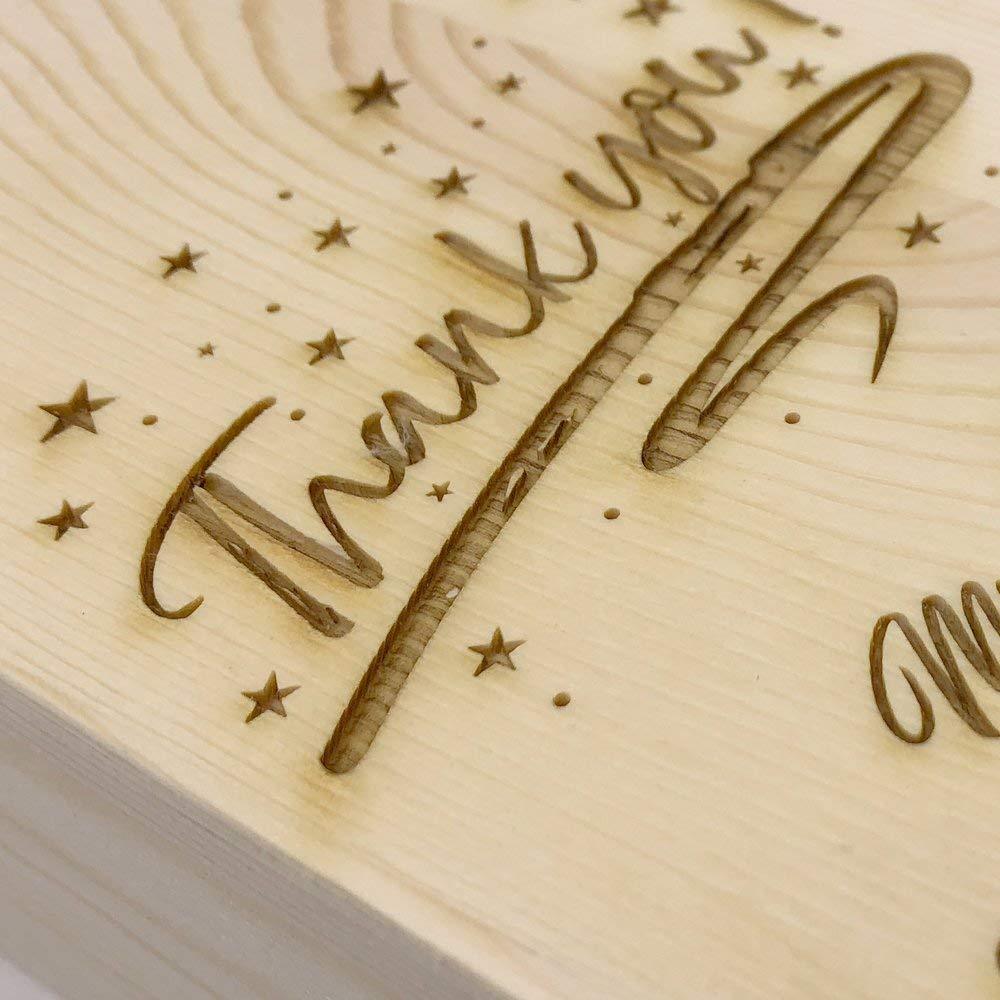 Personalised Wooden Wine Bottle Box, Engraved Thank you Gift - ukgiftstoreonline