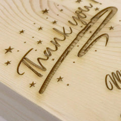 Personalised Wooden Wine Bottle Box, Engraved Thank you Gift - ukgiftstoreonline