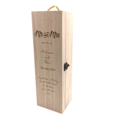 Personalised Wooden Wine/Champagne Box - Perfect Wedding & Anniversary Gift - ukgiftstoreonline