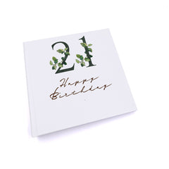 Personalised 21st Birthday Green Leaf Design Gift Photo Album