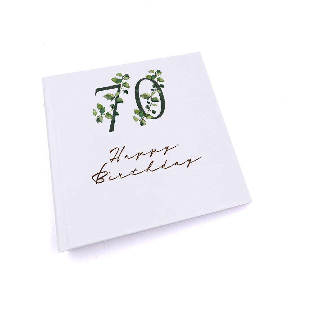Personalised 70th Birthday Green Leaf Design Gift Photo Album