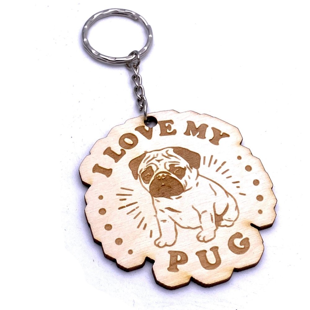 Pug Dog keyring or Bag Charm Gift - ukgiftstoreonline