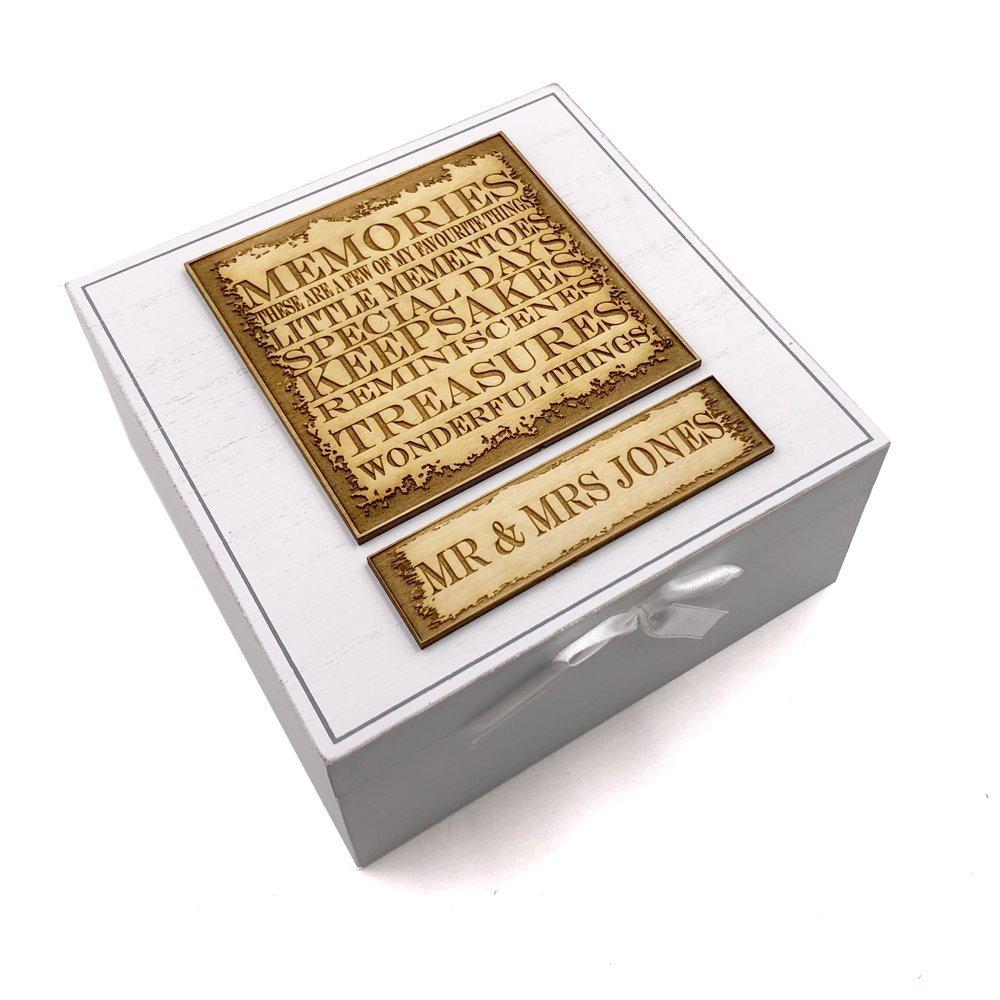 Raised Words Personalised Wooden Memory Box Vintage Style - ukgiftstoreonline
