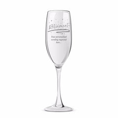Retirement Sentiment Personalised Engraved Champagne Glass - ukgiftstoreonline