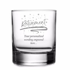 Retirement Sentiment Personalised Engraved Whisky Glass - ukgiftstoreonline