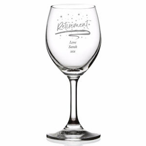 Retirement Sentiment Personalised Wine Glass - ukgiftstoreonline